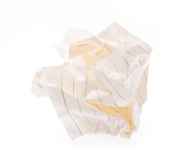 Kağıt çöpü beyaz arkaplanda izole edildi