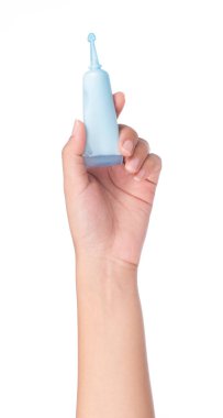 El ele tutuşan tutkal bluetüpleri Beyaz Arkaplanda izole