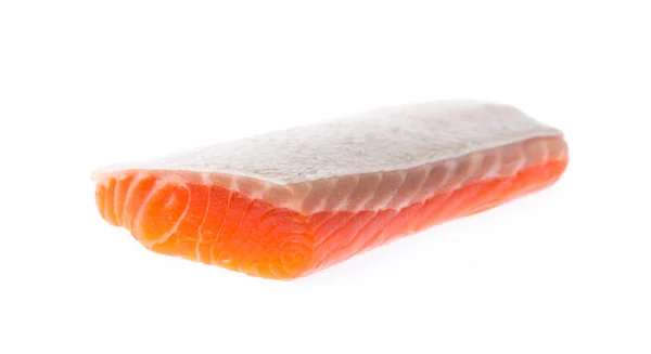 Ψάρια Φιλέτο Σολομού Κόκκινο Που Απομονώνονται Λευκό Φόντο — Φωτογραφία Αρχείου