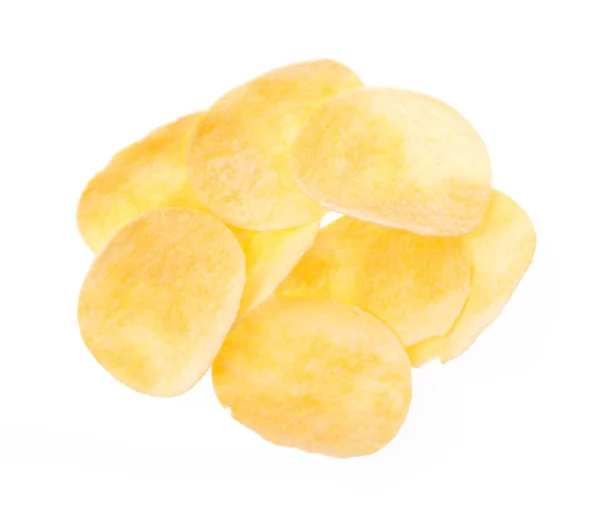 Potatis Chips Isolerad Vit Bakgrund — Stockfoto