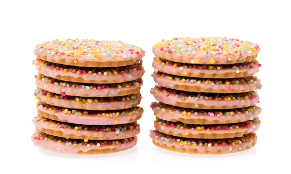 Strawberry Cookies Topping Sprinkle Isolated White Background — Stock Photo, Image