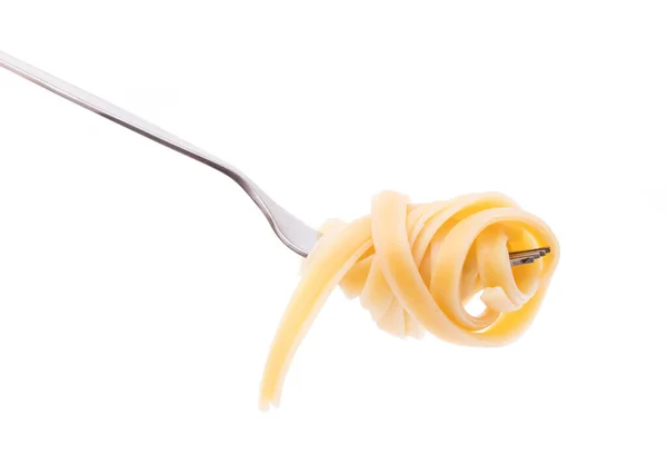 Spaghetti Widelcu Izolowane Białym Tle — Zdjęcie stockowe