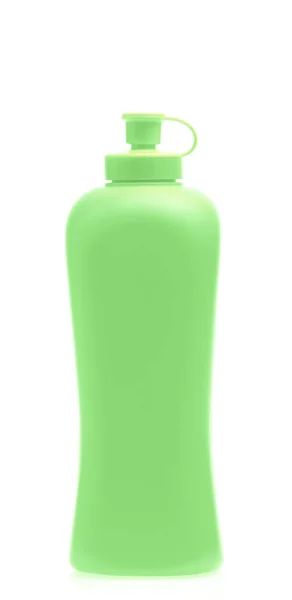 Zelená Plastová Láhev Izolované Bílém Pozadí — Stock fotografie