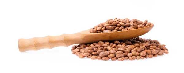 Kacang Pinto Dengan Sendok Dalam Tumpukan Kacang Yang Diisolasi Pada — Stok Foto