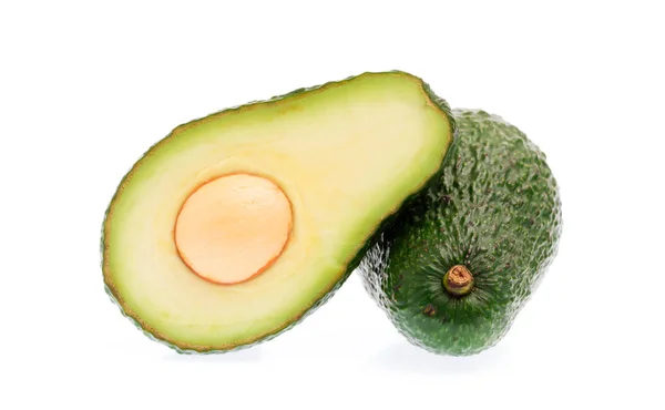 Gesneden Van Avocado Geïsoleerd Witte Achtergrond — Stockfoto