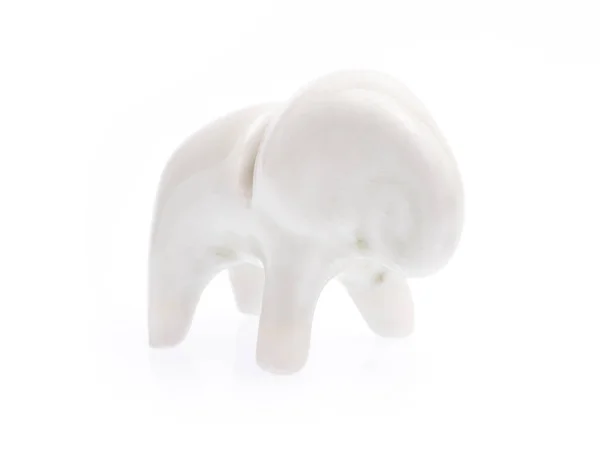 Elefante Cerámica Blanca Aislado Sobre Fondo Blanco — Foto de Stock