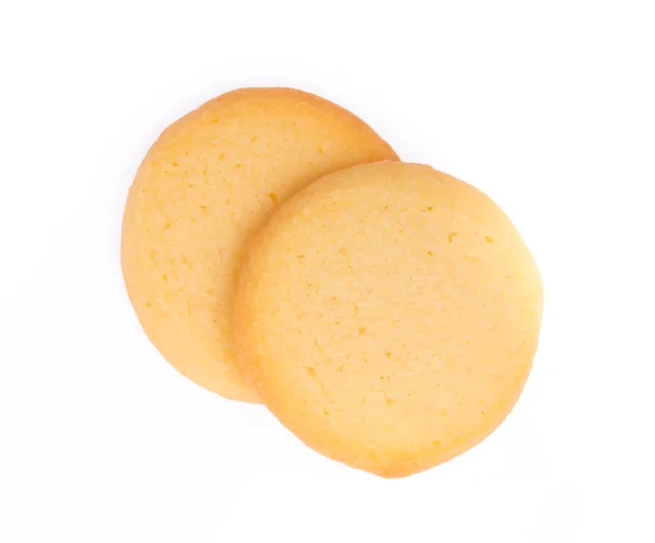 白い背景に隔離されたバタークッキー — ストック写真