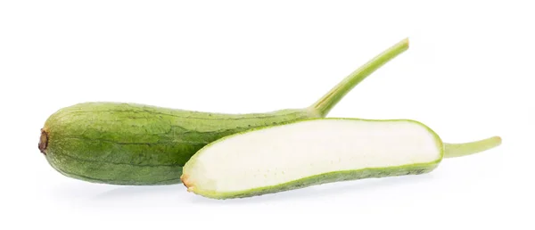 Corte Calabaza Calabacín Médula Vegetal Aislado Sobre Fondo Blanco —  Fotos de Stock