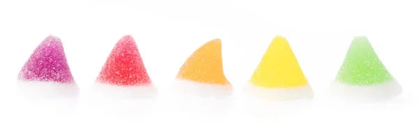 Cukierki Galaretkowe Słodycze Cukrem Izolowanym Białym Tle — Zdjęcie stockowe