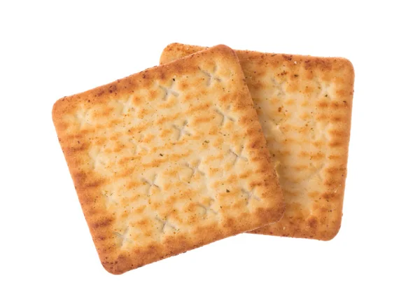 Crackers Snack Brood Geïsoleerd Een Witte Achtergrond — Stockfoto