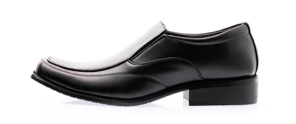 Semi Formal Men Black Leather Shoe White Background — Stock Photo, Image