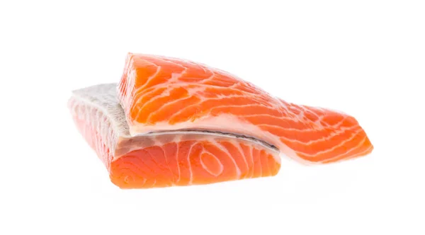 Zalm Steak Rode Vis Geïsoleerd Witte Achtergrond — Stockfoto