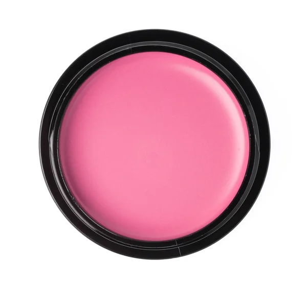 Kosmetik Pink Blush Diisolasi Latar Belakang Putih — Stok Foto
