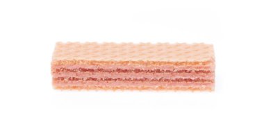 Beyaz arkaplanda izole edilmiş çilekli waffle 'lar