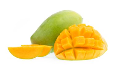 slice mango isolated on white background