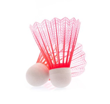 badminton colored plastic shuttlecocks isolated on white background clipart