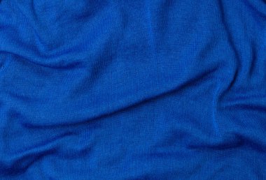 Buruşmuş mavi kumaş dokusu arkaplanı