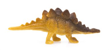 Oyuncak plastik Kentrosaurus beyaz arkaplanda izole edildi.