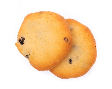 Beyaz arkaplanda izole edilmiş tereyağlı kurabiyeler