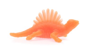 Spinosaurus made out of plastic. dinosaur toy isolated on white background