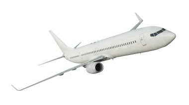 Beyaz arkaplanda izole edilmiş uçak