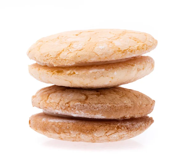 Vanilla Cream Biscuits Isolated White Background — Stock Photo, Image