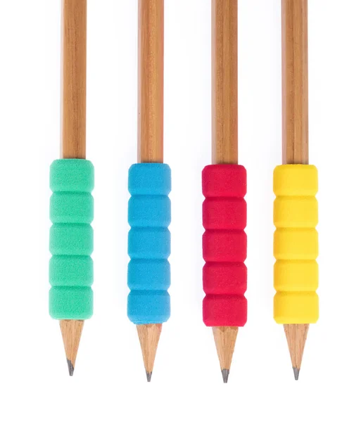 色彩艳丽的木制铅笔 背景为白色 — 图库照片