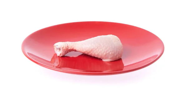 Rauw Kippenvlees Schotel Geïsoleerd Witte Achtergrond — Stockfoto