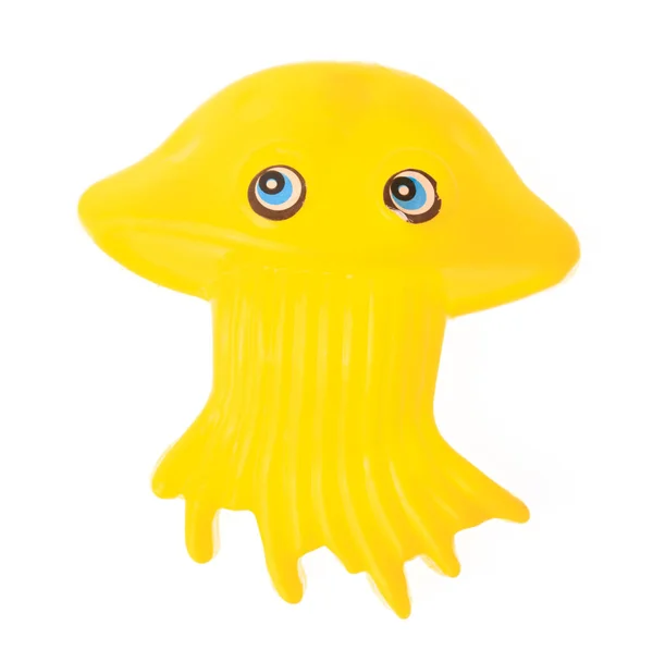 Plastik Spielzeug Tier Tintenfisch Isoliert Auf Weißem Hintergrund — Stockfoto