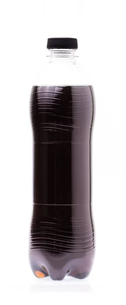 Bouteille Plastique Cola Est Une Boisson Gazeuse Isolée Sur Fond — Photo