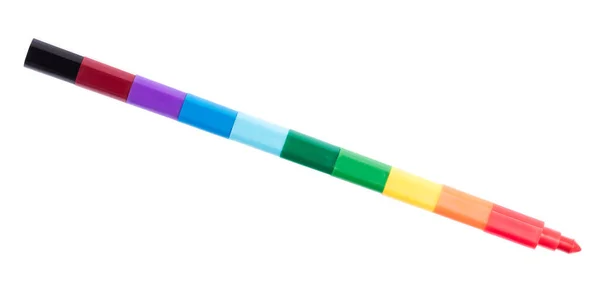 Buntstifte Von Buntstiften Mit Langen Ist Aus Bleistiften Auf Weißem — Stockfoto
