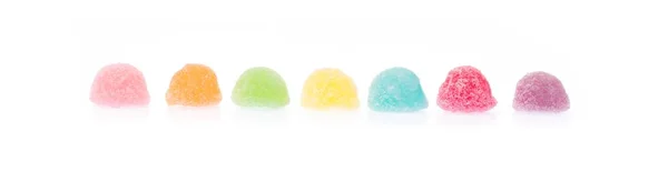 Bonbons Colorés Gelées Sucrées Isolées Sur Fond Blanc — Photo