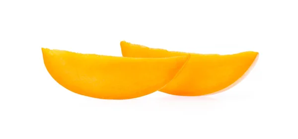 Fetta Mango Isolato Sfondo Bianco — Foto Stock