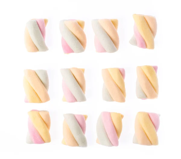 Marshmallows Pastell Isoliert Auf Weißem Hintergrund — Stockfoto