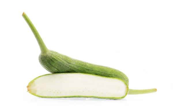 Snitt Squash Vegetabilisk Märg Zucchini Isolerad Vit Bakgrund — Stockfoto