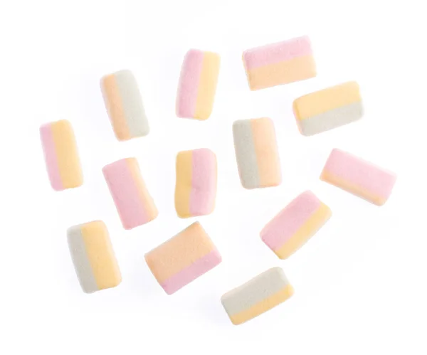 Marshmallows Pastell Isoliert Auf Weißem Hintergrund — Stockfoto