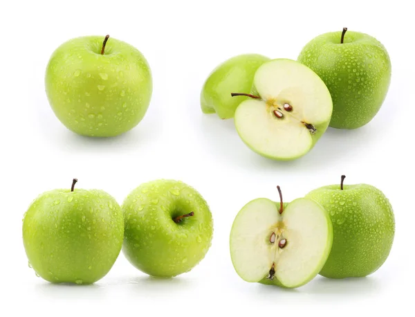 Sammlung Scheibe Apfel Isoliert Auf Weißem Hintergrund — Stockfoto
