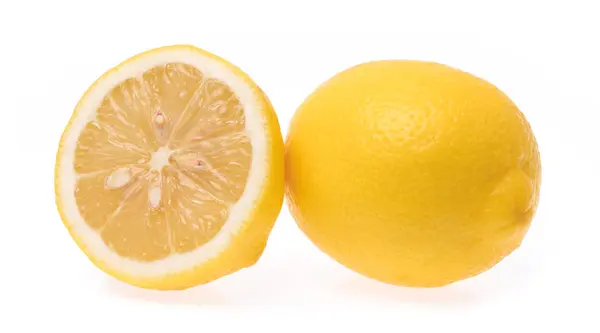 Skiva Citron Isolerad Vit Bakgrund — Stockfoto