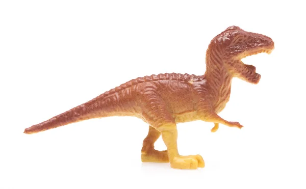 Tiranosaurio Rex Hecho Plástico Dinosaurio Juguete Aislado Sobre Fondo Blanco — Foto de Stock
