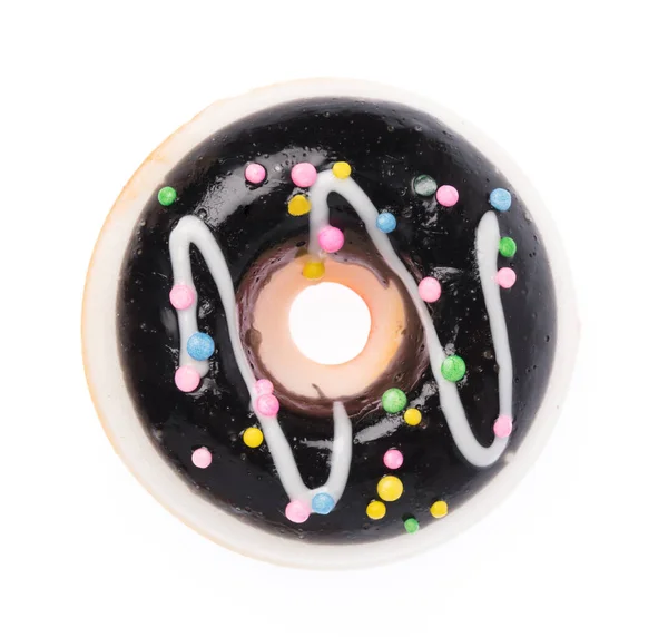 Donut Mit Bunten Streusel Isoliert Auf Weißem Hintergrund — Stockfoto