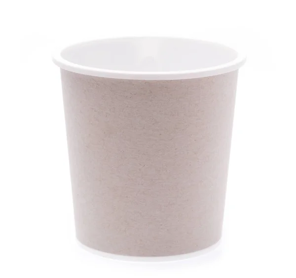 Small Brown Paper Cup Isolated White Background — Stock Photo, Image