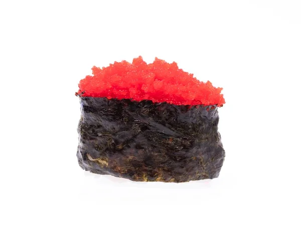 Tobiko Roe Sushi Rybie Jajko Izolowane Białym Tle — Zdjęcie stockowe