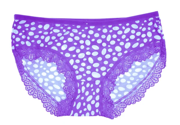 Hermosas Bragas Color Púrpura Femenino Aisladas Sobre Fondo Blanco Ropa — Foto de Stock