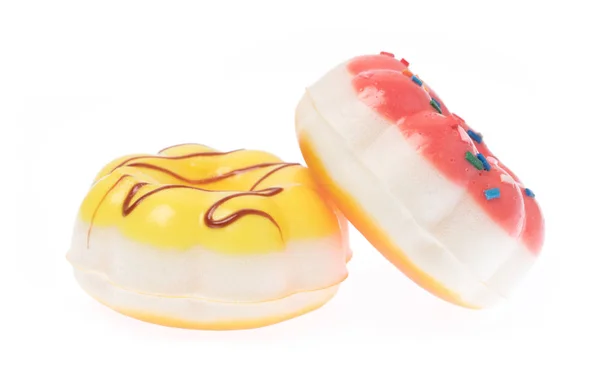 Donut Com Polvilhas Coloridas Isoladas Sobre Fundo Branco — Fotografia de Stock