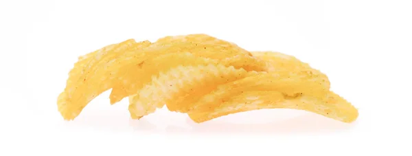 Aardappel Chips Geïsoleerd Witte Achtergrond — Stockfoto