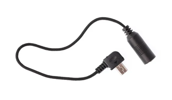 Conector Audio Para Micrófono Dividido Conectores Auriculares Cable Convertidor Aislado — Foto de Stock