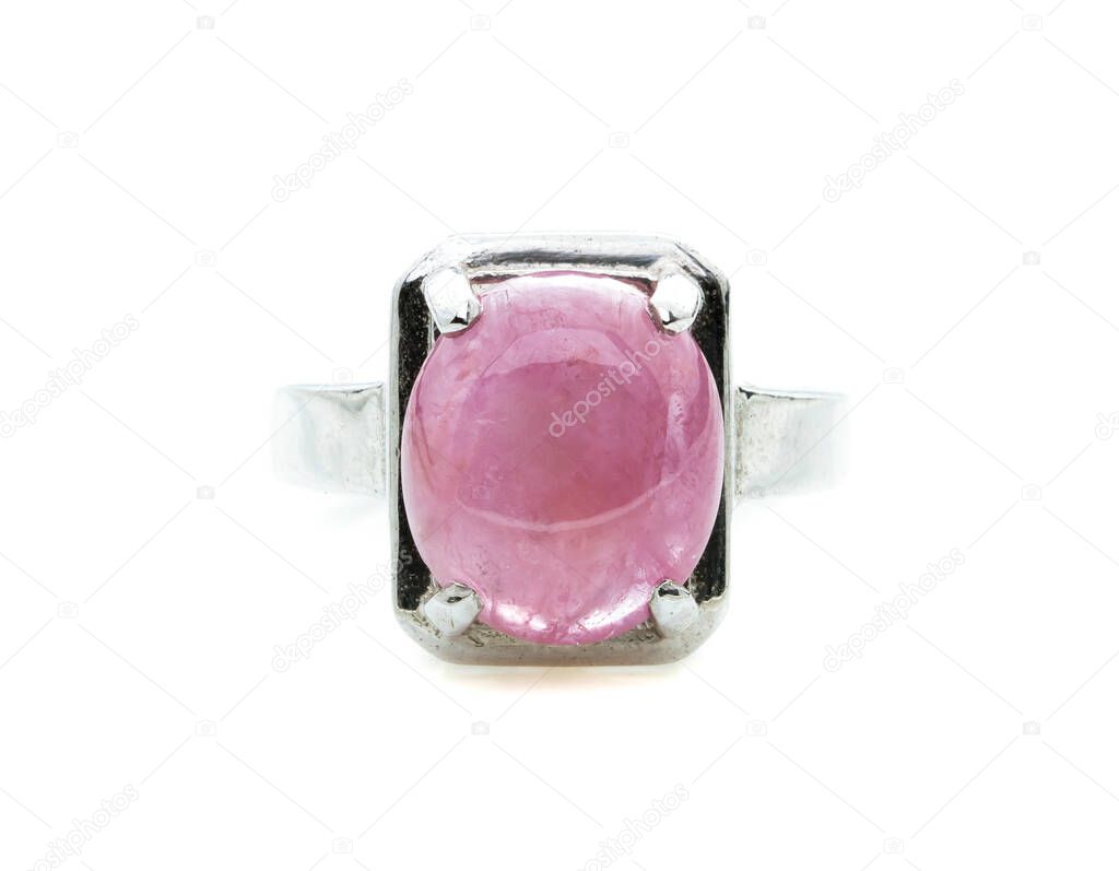 pink Ruby Ring on white background