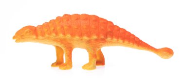 Oyuncak plastik Kentrosaurus beyaz arkaplanda izole edildi.