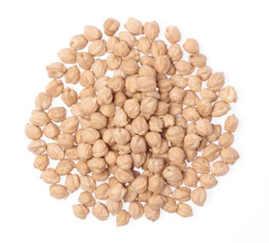 Garbanzo Kuru Fasulye beyaz arka planda izole edilmiş.