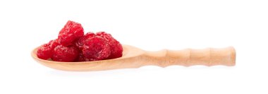 Beyaz arka planda izole edilmiş kiraz kepçesi.